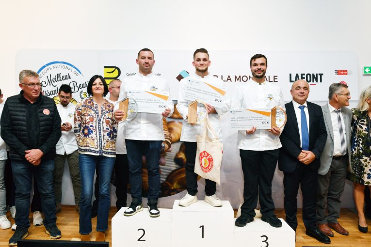 Le podium de la 6e édition du Concours National du Meilleur Croissant au Beurre