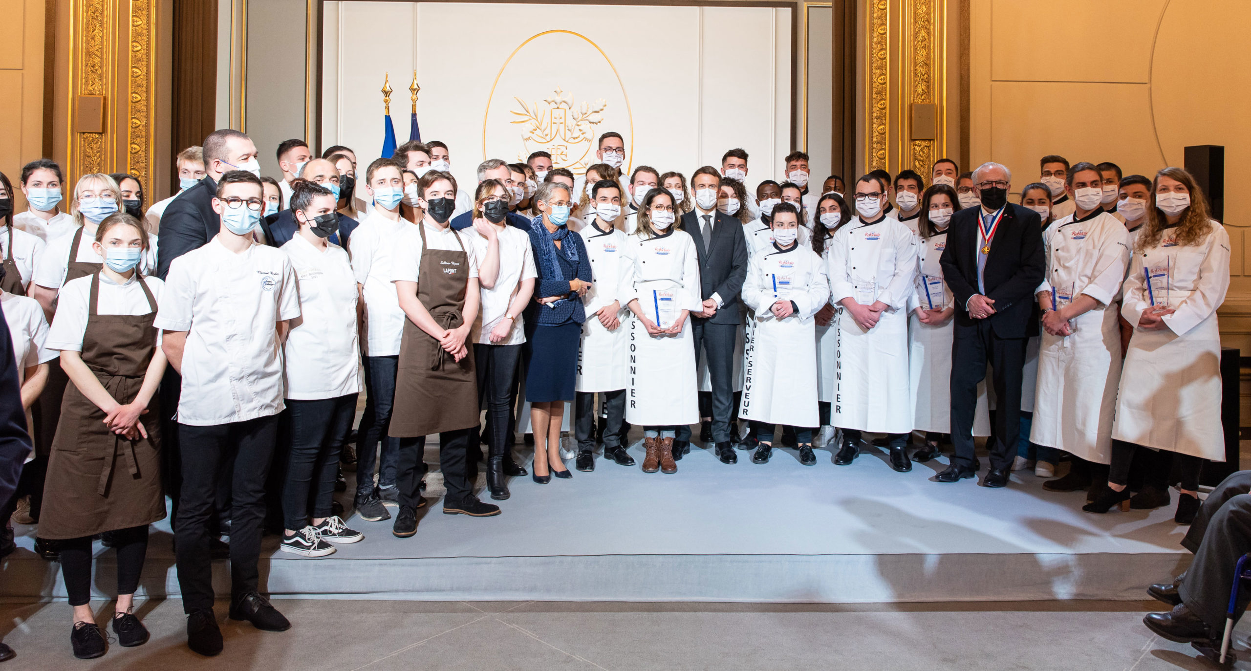 Réception des artisans boulangers-pâtissiers pour la traditionnelle cérémonie des voeux à l’Élysée 12 janvier 2022